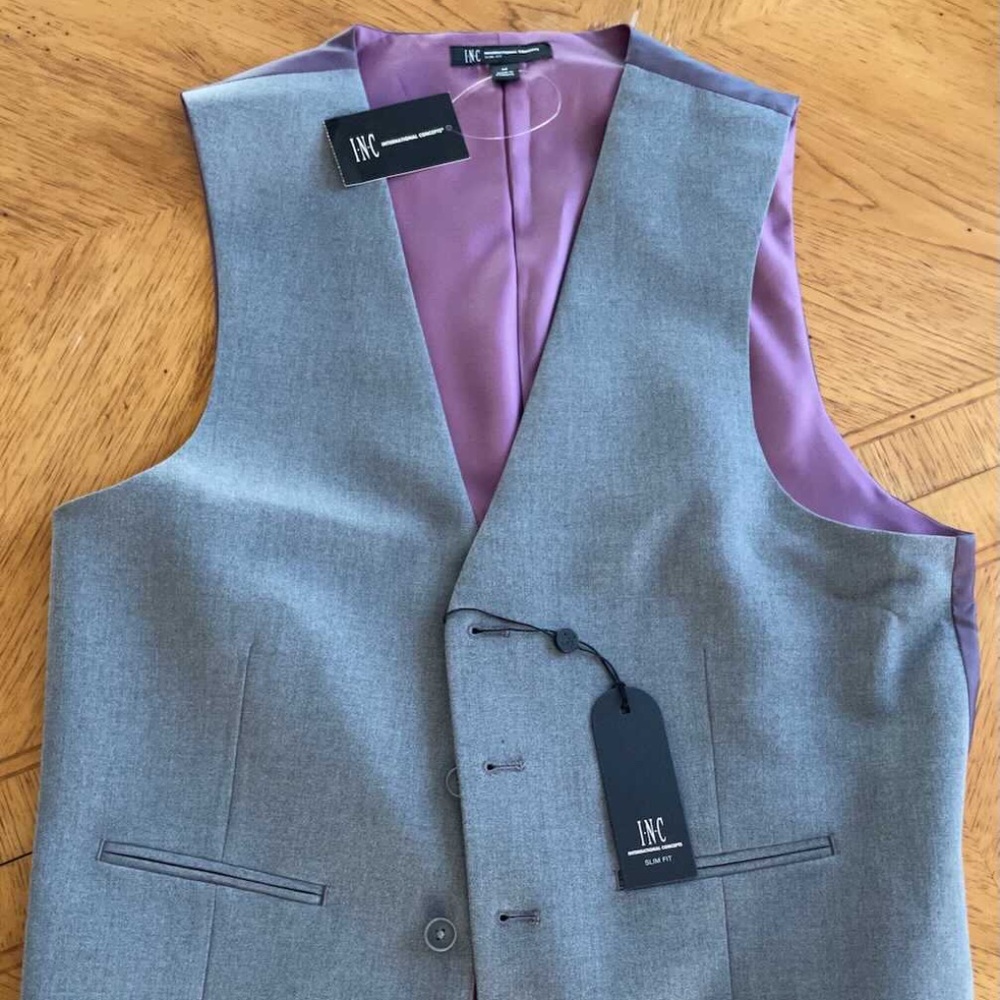 INC INTERNATIONAL CONCEPTS MeN'S GRaY SoLiD SuiT VeST MACY's WeB ID 11780099